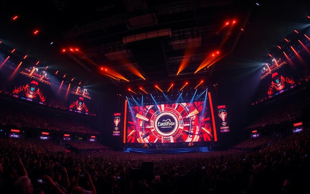 Grosse Bühnenshow mit spektakulärer Beleuchtung